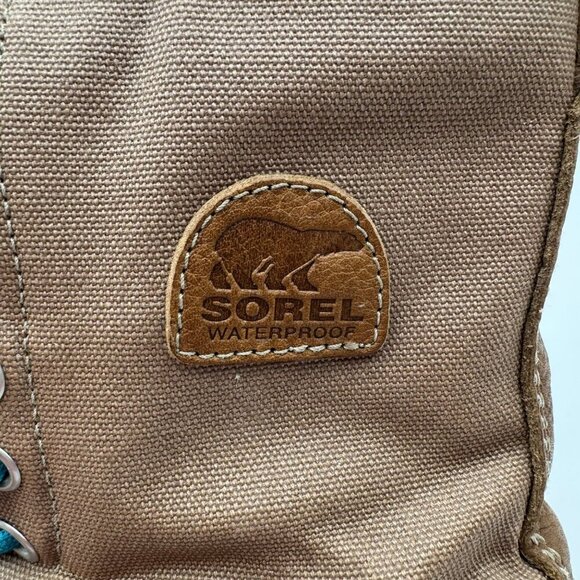 Sorel Waterproof Boots With Removable Liner Womens Size 8 Green Tan Durable - Picture 9 of 11